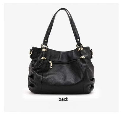 Women's Genuine Leather Shoulder Bag with Removable Strap
