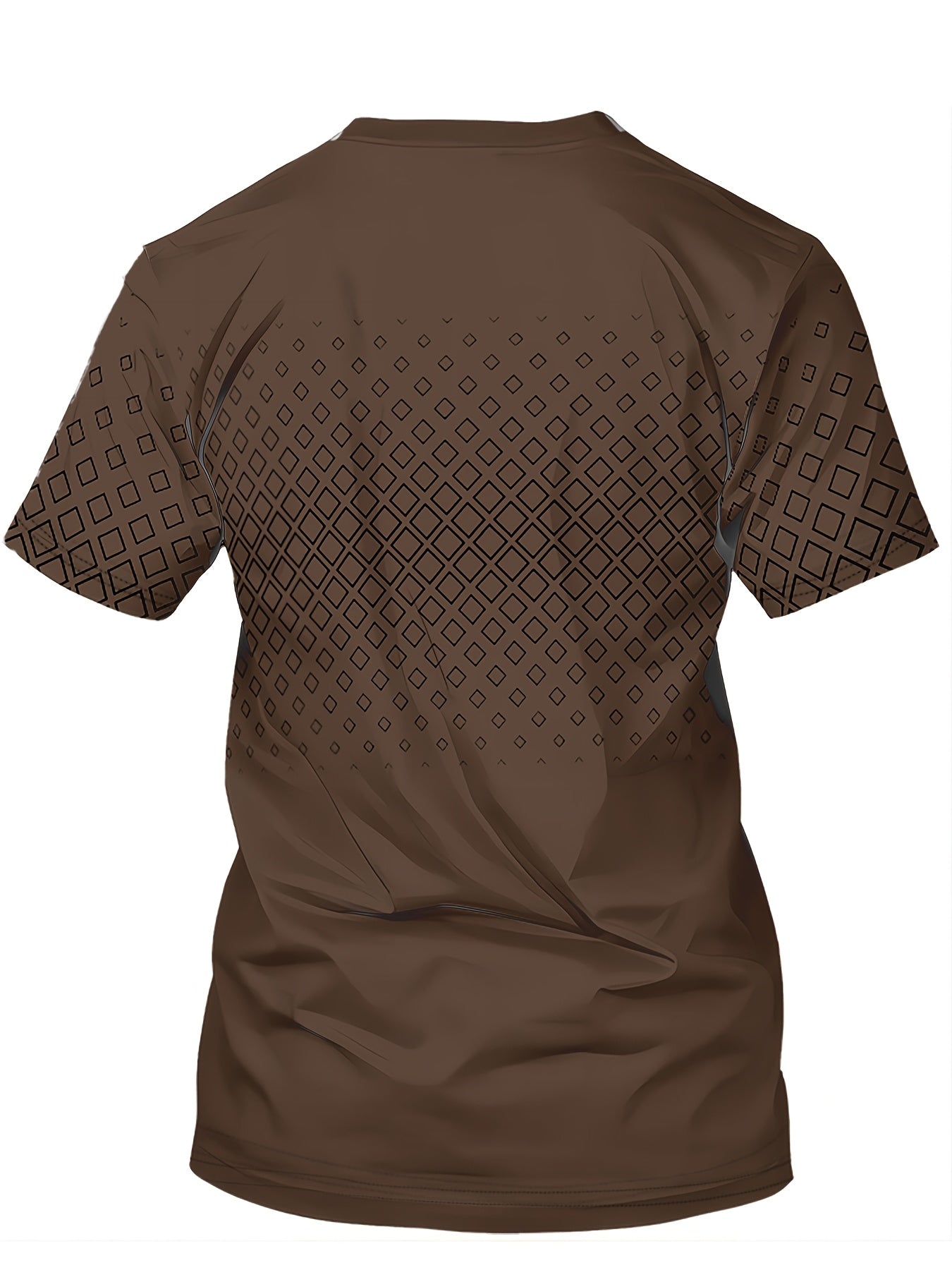 Men's Casual Crew Neck T-Shirt - 100% Polyester, All-Season Comfort