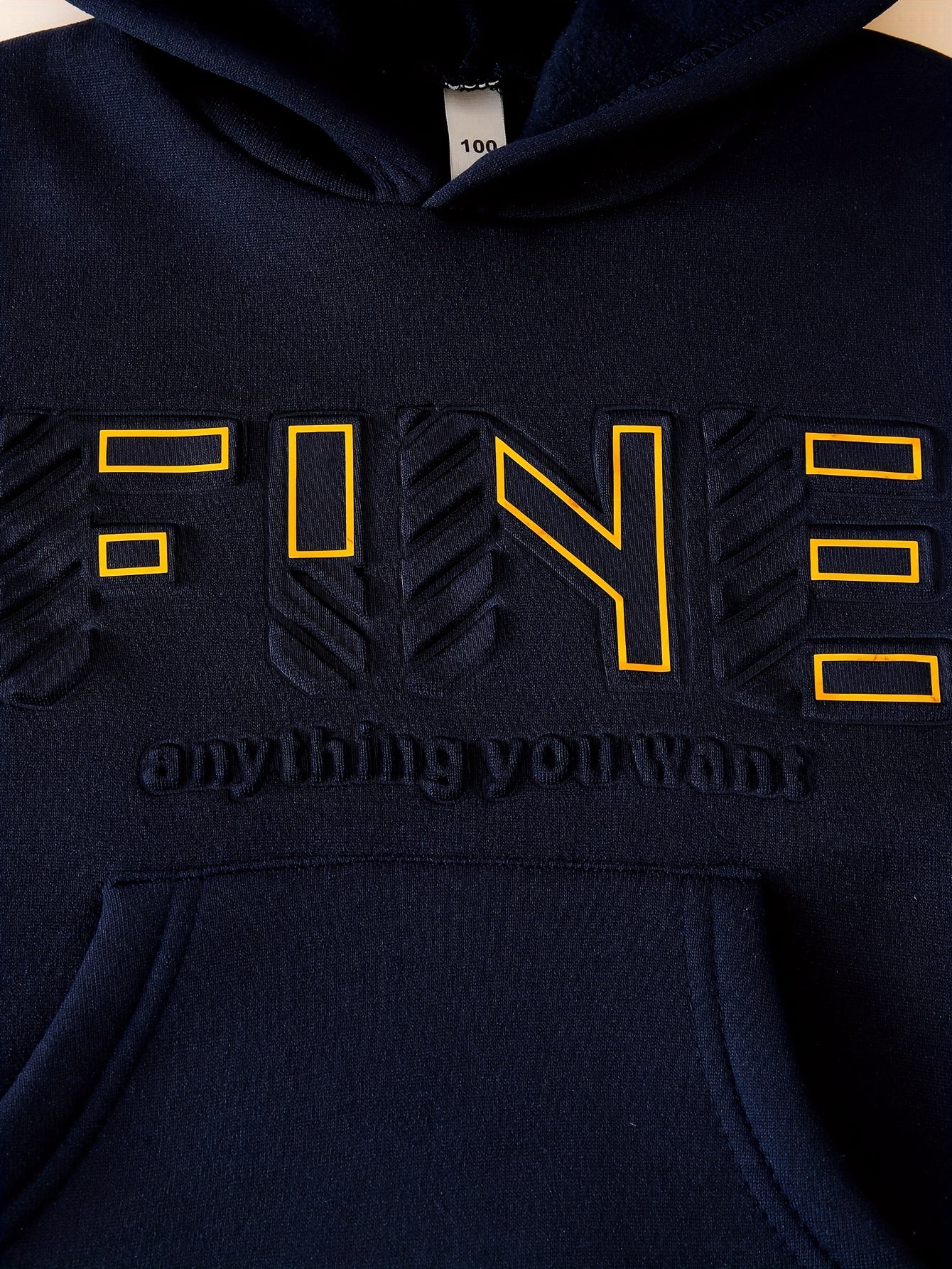 Autumn Winter Solid Color Fleece Hoodie Long Sleeve Letter Embossed Print Pockets Top Daily Versatile Sports Casual Warm Pants 2pcs Set, DONABEBE, for Outdoor