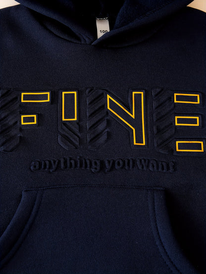 Autumn Winter Solid Color Fleece Hoodie Long Sleeve Letter Embossed Print Pockets Top Daily Versatile Sports Casual Warm Pants 2pcs Set, DONABEBE, for Outdoor