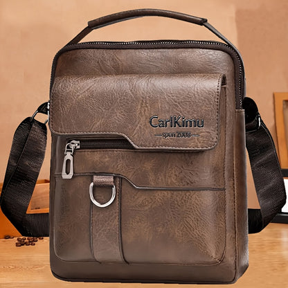 New Men's shoulder bag fashion leisure bag small satchel vertical handbag business Men's diagonal bag [zipper direction random]