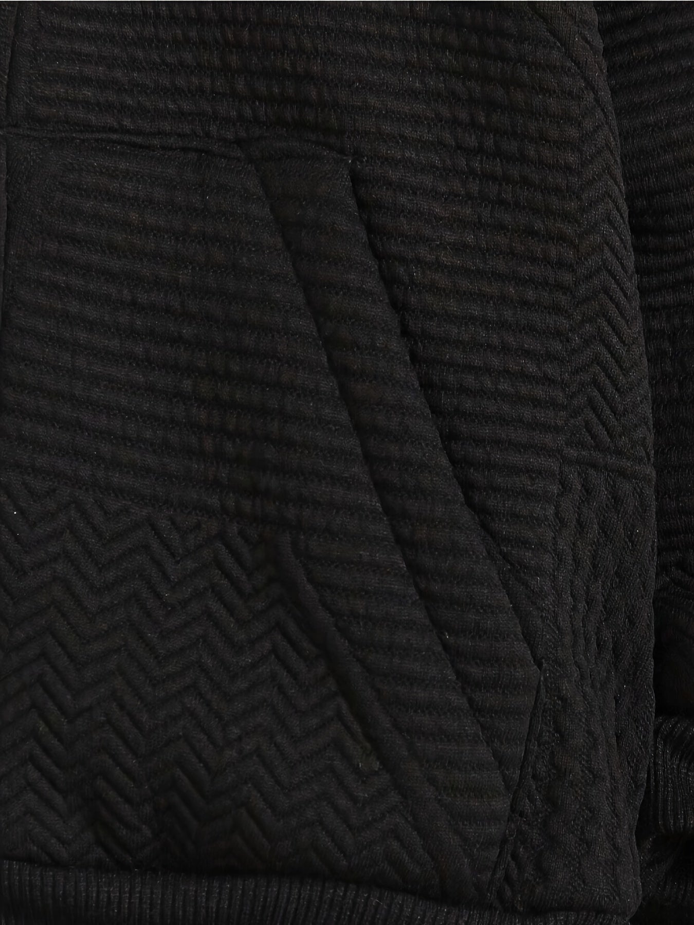 2pcs Boys' Casual Outfit Set, Long Sleeve Hooded Jacket with Embroidery and Zipper, Geometric Pattern Knit Pants, Polyester with Spandex Lining, Regular Fit for Autumn/Winter, for Outdoor