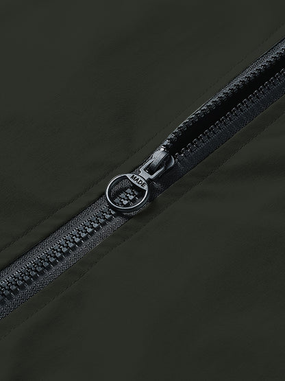 Men's Stand Collar Long Sleeve Zip Up Sports Jacket With Contrast Trim Design, Men's Spring Fall Outwear, As Gifts