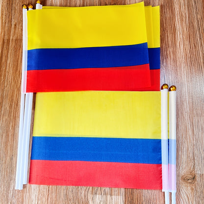 Colombia Handheld Flag Set 5pcs, 14x21cm Polyester for Sports