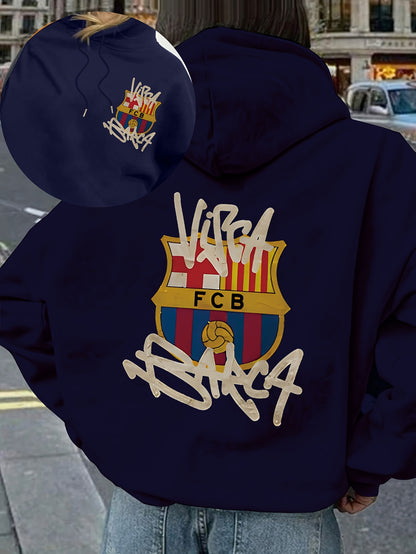 Women's Casual Graphic-Print Hooded Sweatshirt for Fall Winter