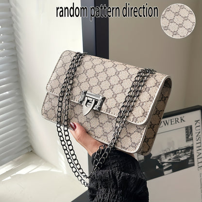 Women's Shoulder Bag Fashion Large Capacity Handbag Crossbody Tote Chain Purse for Middle-Aged Ladies