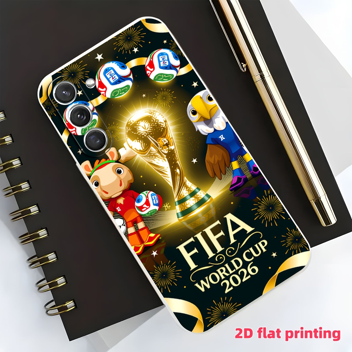 FIFA World Cup 2026 TPU Phone Case with Trophy & Mascot Design