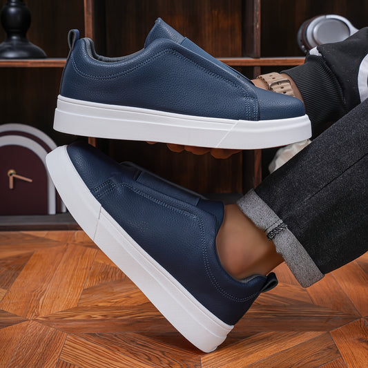 Men's Slip-On Skate Shoes PU Upper Solid Color All-Season