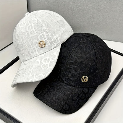 Women'S Adjustable Baseball Cap - Lightweight, Embroidered Jacquard Design, Sun Hat for Spring & Summer, Casual Fashion Trend, Daily Use, Holiday Theme, Adjustable Size