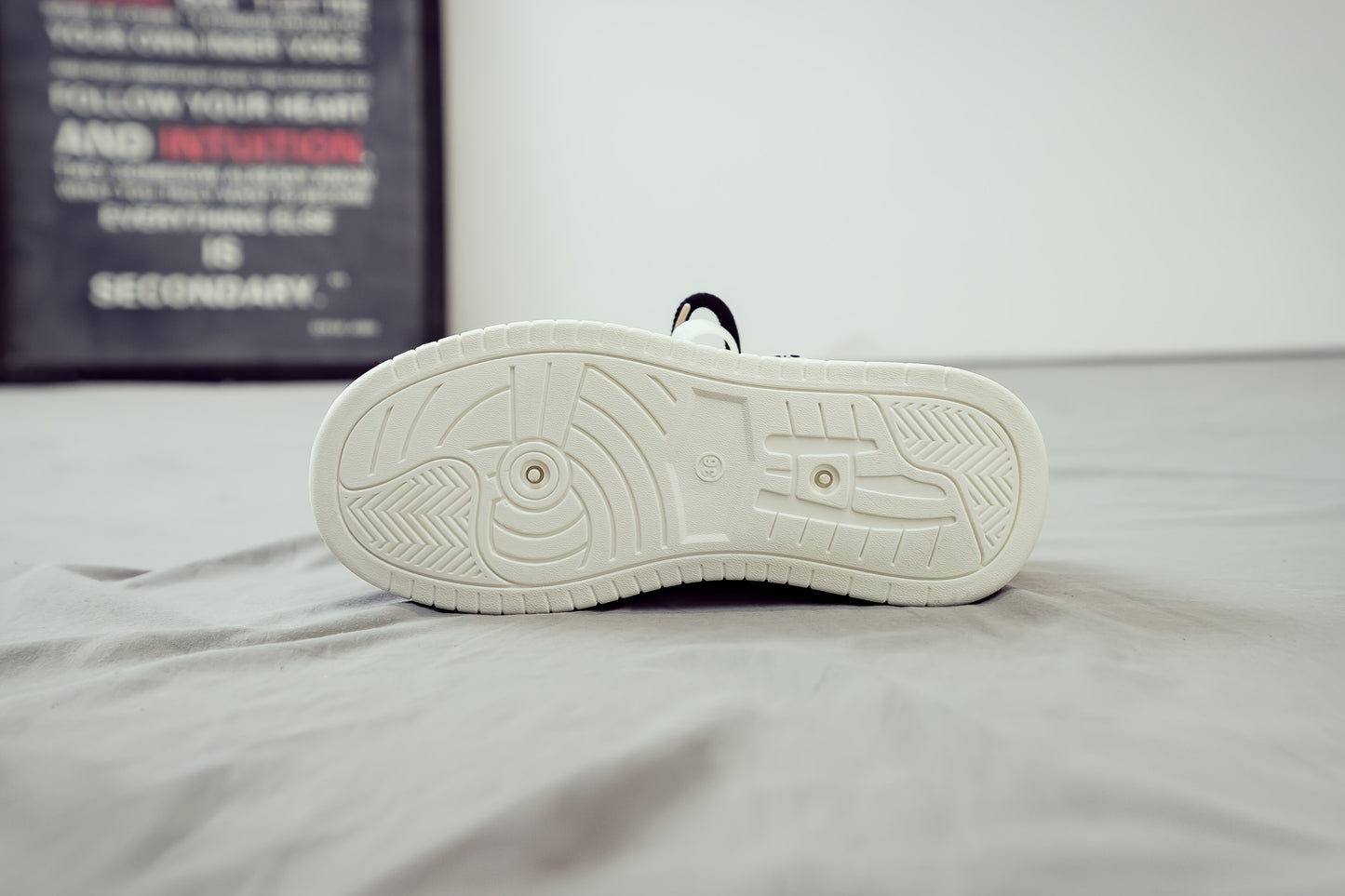 Women's White Mid-Top Sneakers with Bear  Heart Stripes Design - PU Cover  Upper, Thick Cushioned PVC Sole - Trendy Casual Shoes for All-Season Comfort