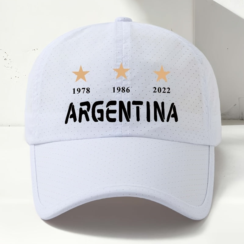 Men's Five-Star Argentina Letter Printed Classic Baseball Cap