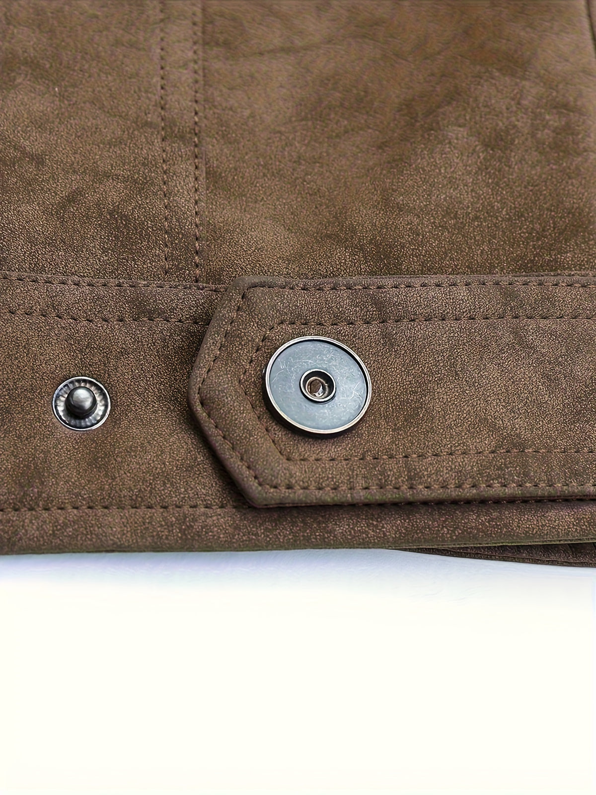 Men's Light Luxury PU Texture Casual Business Jacket