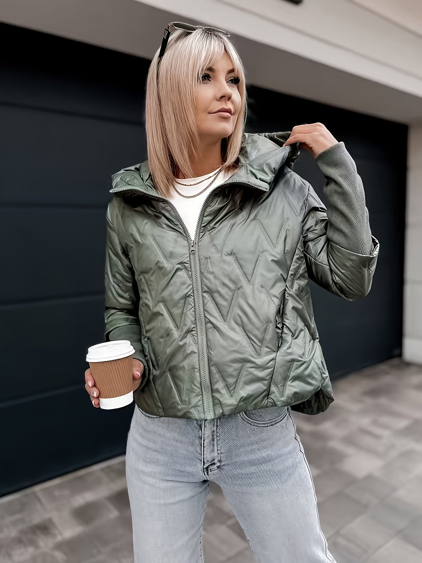 Women'S Lightweight Hooded Zip-Up Jacket - Casual Long Sleeve, Solid Color, Warm & Stylish for Fall/Winter, Perfect for Casual Attire, Casual Winter Wear | Hooded Zipper Jacket | Zippered Jacket