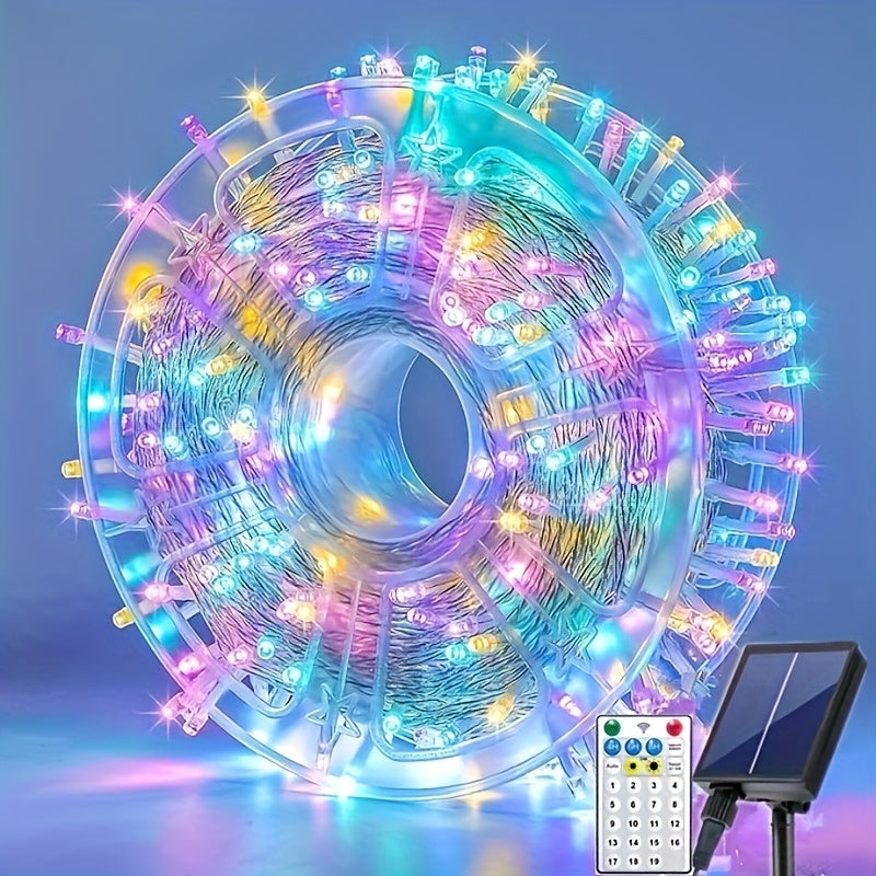 Solar Remote Control 19 Modes Outdoor Festival Party Decorations Garden Corridor Decoration Christmas Halloween Lights Wedding Proposal Scene New Year Decoration