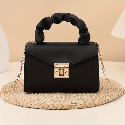 Fashionable Soft Wristlet Crossbody Bag for Daily Shopping, Chain Strap Women's Bag, Versatile  Square Handbag