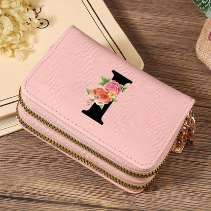 Women's Lightweight Wallet - Compact Zipper Purse with Multiple Card Slots & Coin Pocket, Elegant Monogram Initials, Secure Closure for Everyday, Travel, Gift - Women's Credit Card Organizer, Everyday Carry Purse, Stylish Ini