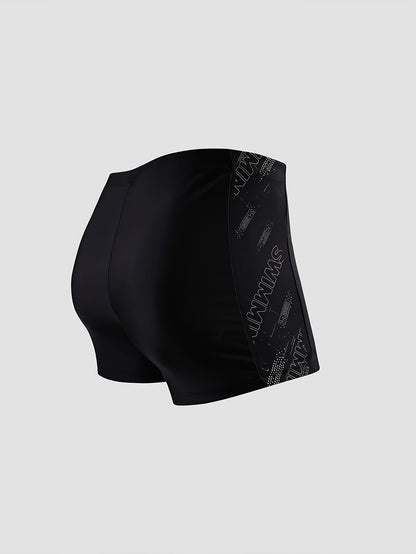 Men's Athletic Swim Trunks with Four-Way Stretch, Tummy Control