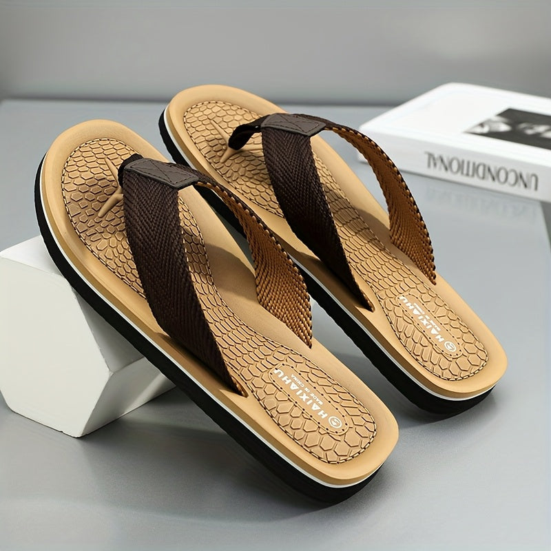 Men's Dual-Tone Anti-Slip Slides with Cushioned EVA Sole