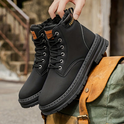 Men's Plus Size Ankle Boots with Plush Lining for All Seasons