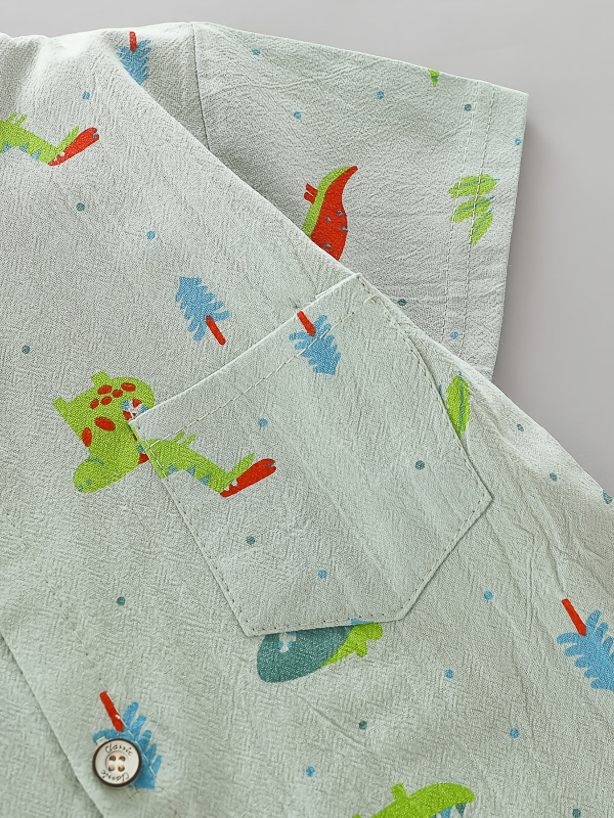 Kids' Cotton Dinosaur Print Shirt & Shorts Set for Summer - ayq