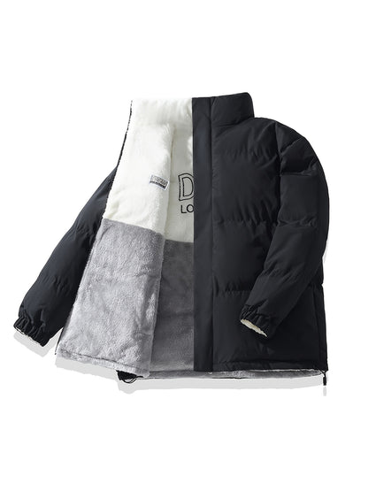 Men'S Heavy-Duty Winter Jacket - Thick Insulated Coat with Full-Zip Closure, Double-Sided Wearing, Stand Collar, Non-Stretch Fabric - Cold Weather Outerwear for Men