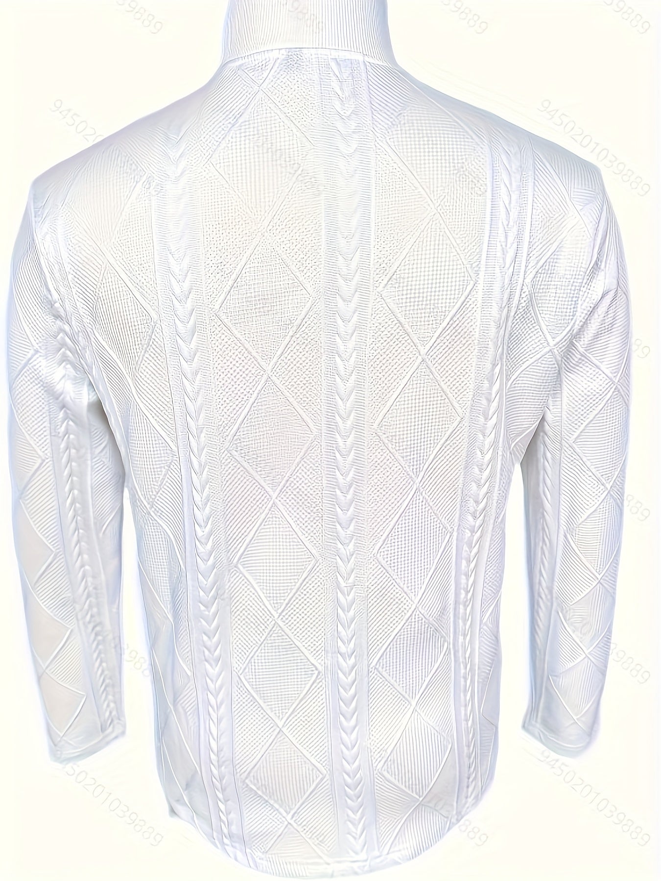 Men'S Thickened Three-Dimensional Square High-Neck Long-Sleeve Knit Sweater
