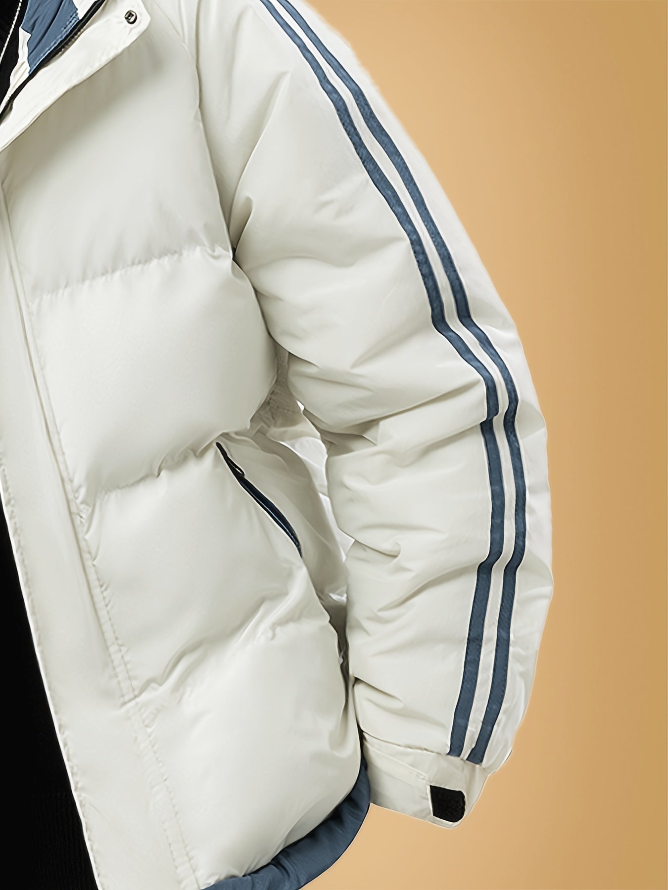 Men's Heavyweight Winter Coat - Hooded Jacket with Full-Zipper Closure, Insulated Outer Shell for Extreme Cold, Front Pockets - Dark Grey/White color, Hand Washable - Ideal for Everyday & Formal Cold Weather Outfits by OceanM