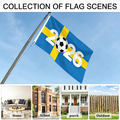 Sweden 2026 Football Fan Banner - Polyester Outdoor Flag