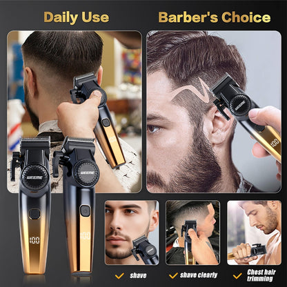 WEEME Men's Hair Clipper with Limit Comb - Professional -Suitable (Clipper Compatible) Hair Cutting for Shaving, Body Grooming & DIY Hairstyles - & Portable Barber-Grade Clipper for Men (Golden, Green, Black)