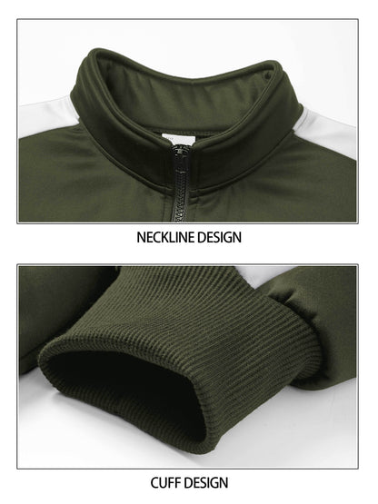 Men's Autumn Winter Stand Collar Zipper Jacket & Pants Set