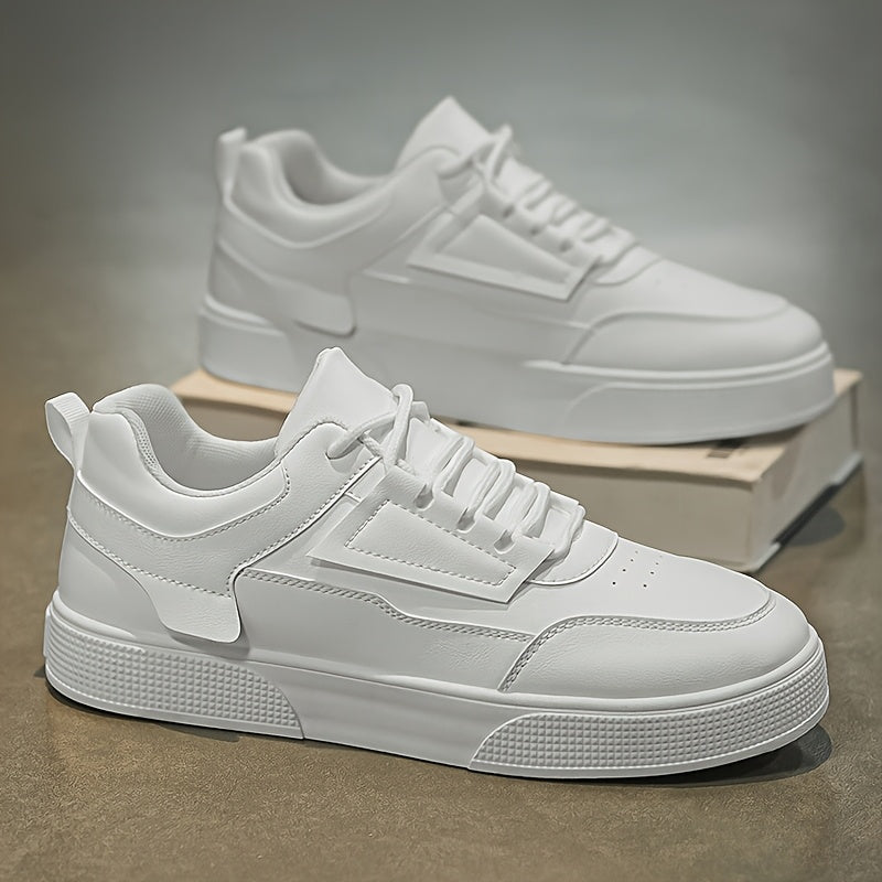 Men'S Stylish Low-Top Sneakers - Comfortable, Versatile Lace-Up with Durable PVC Sole, Ideal for Outdoor Activities, Casual Wear, and Skateboarding, Casual Footwear   Minimalist Design   Comfortable Footwear
