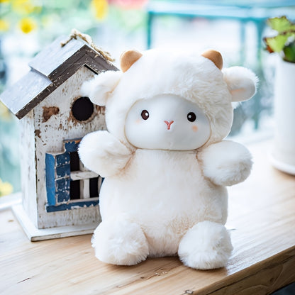 1pc Cute Fluffy Alpaca Plush Toy - Soft Plush Animal with Expressive Eyes and Fluffy Ears, Suitable for Girls and Girls as Birthday/Christmas Gifts (durable and Safe), Office Desk Accessories, Excelle