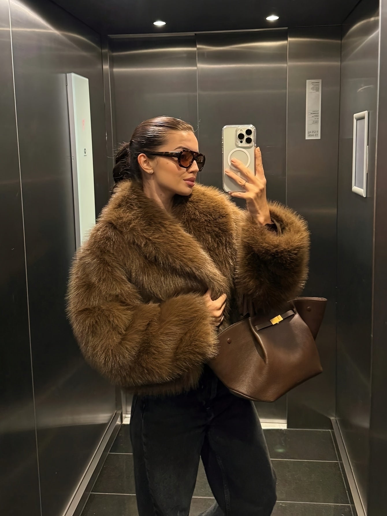 Women'S Thick Fox-like Fur Coat - Elegant Winter Jacket with Button Front Closure, Non-Stretchy Luxury Outerwear for Cold Weather, Chic Coat for Everyday & Formal Events (INDEFEIR), Winter Jacket, Formal Event Attire, Plush T