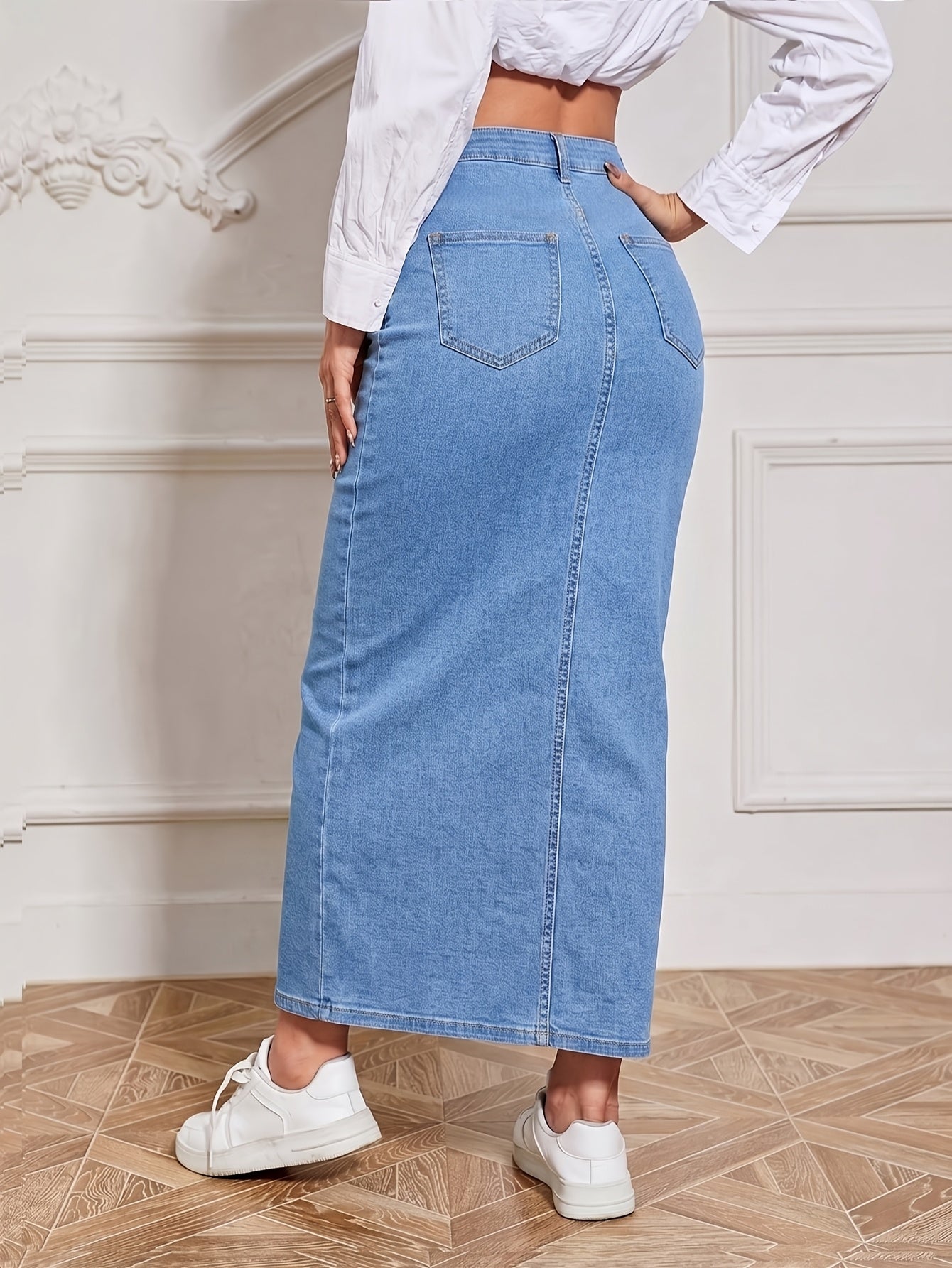 Women’s High-Waisted Slim Fit Denim Skirt - Casual Street Style