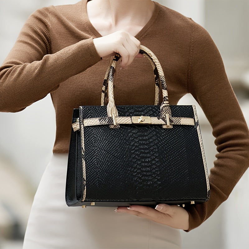 Women’s Vintage Leather Tote Bag with Adjustable Strap