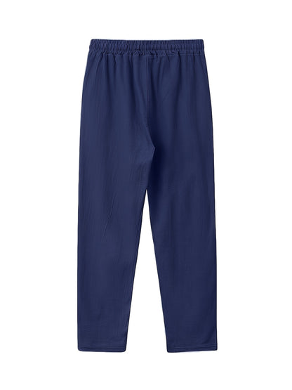 Men's Casual Linen Drawstring Straight Leg Pants for Summer