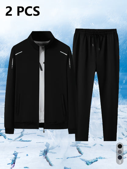 Men's Spring/Fall Stand-Up Collar Sports Cardigan Suit
