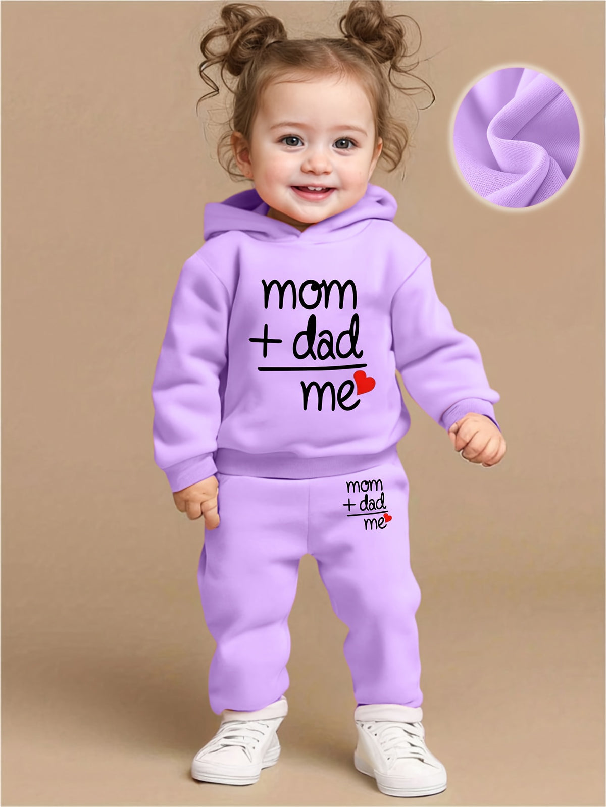 Toddler Girl's Casual 'Love' Letter Print Hoodie & Pants Set
