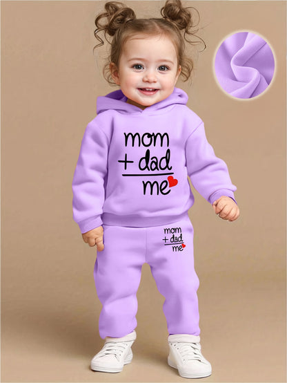 Toddler Girl's Casual 'Love' Letter Print Hoodie & Pants Set