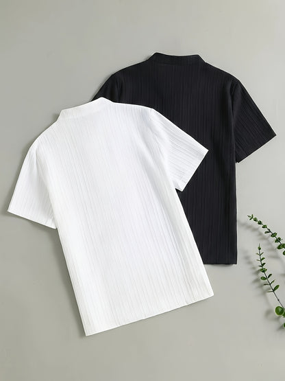Boys' Half-Zip Polo Shirts Casual Tops for Spring to Fall