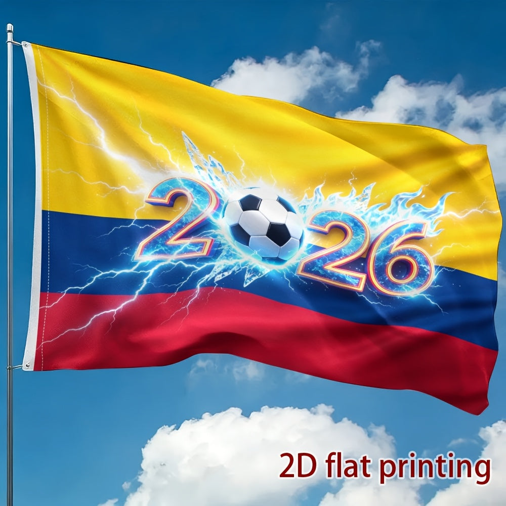 2D Flat Colombia 2026 Football Fan Cheer Flag Banner