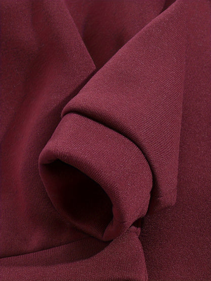 Tween Girls' Autumn/Winter Letter Embossed Warm Lined Sweatshirt and Joggers, Perfect for Outdoor