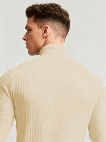 Men'S Long-Sleeve Sweatshirt for Autumn And, Featuring a High Collar, Knitted Design, Casual And Stylish for Outerwear