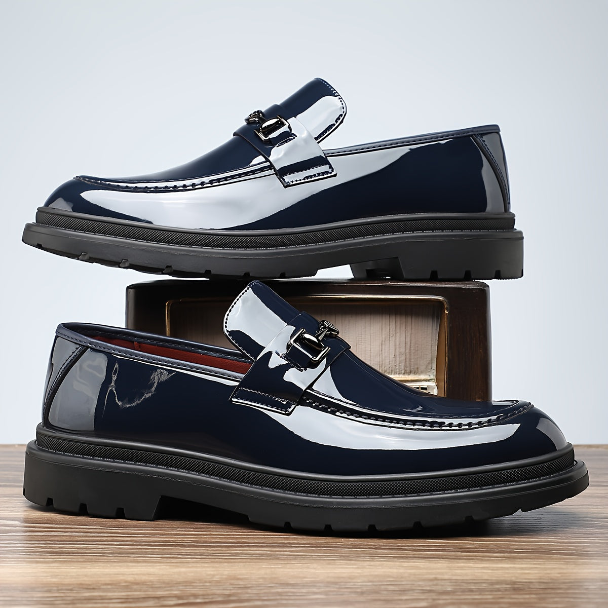 Men's Large Size Microfiber Leather Slip-On Loafers