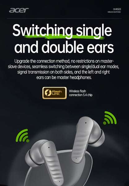 30h Wireless Earbuds Acer OHR503 Mini Sport Wireless Earbuds | Wireless Stereo, Long 30h Standby, Noise-Canceling, Comfortable Wear | Universal Fit, Latest Model, Touch Control