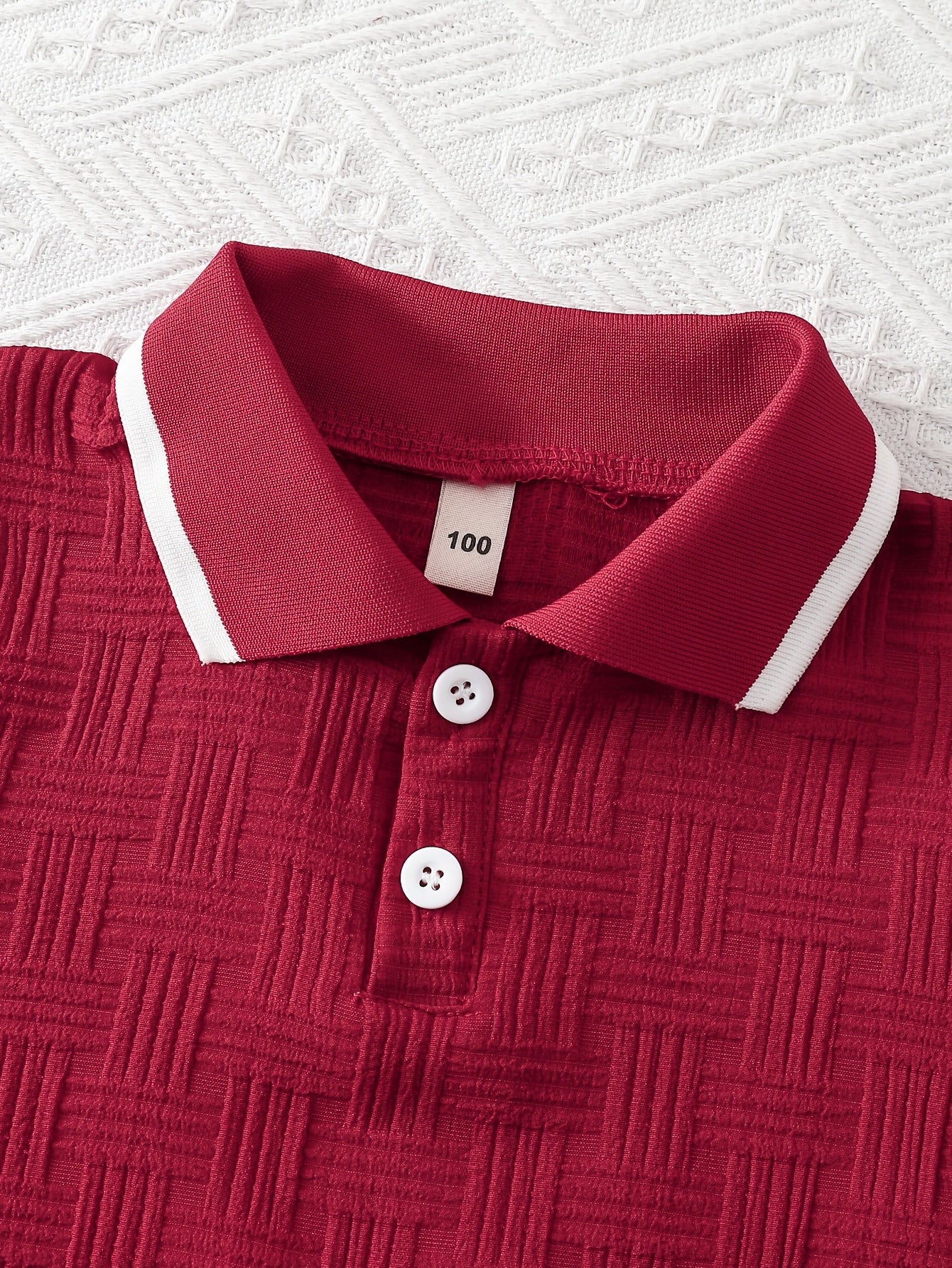 Boys' Summer Casual Half-Button T-Shirt and Shorts Set