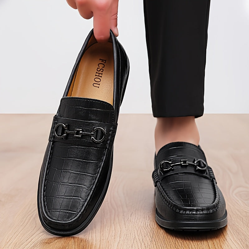 Men's Casual Business Loafers Leather Slip-On Shoes