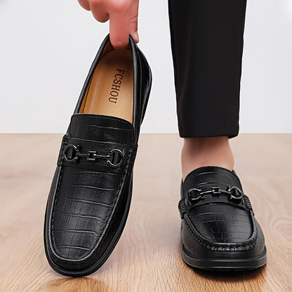 Men's Casual Business Loafers Leather Slip-On Shoes