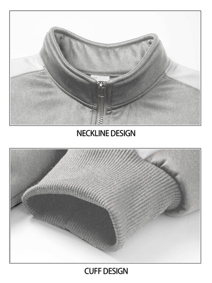 Men's Autumn Winter Stand Collar Zipper Jacket & Pants Set