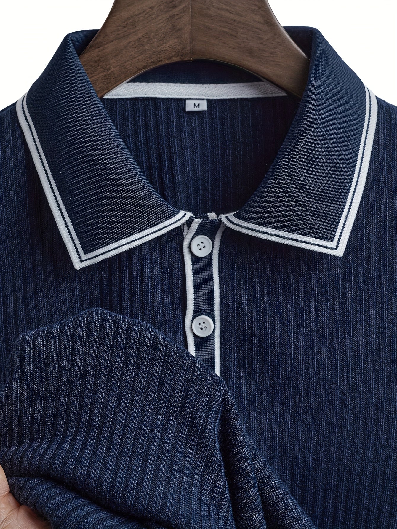Men's Summer Casual Polo Shirt with Contrast Collar